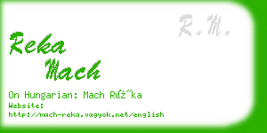 reka mach business card